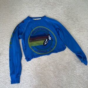 Cropped aviator nation crewneck ( blue)